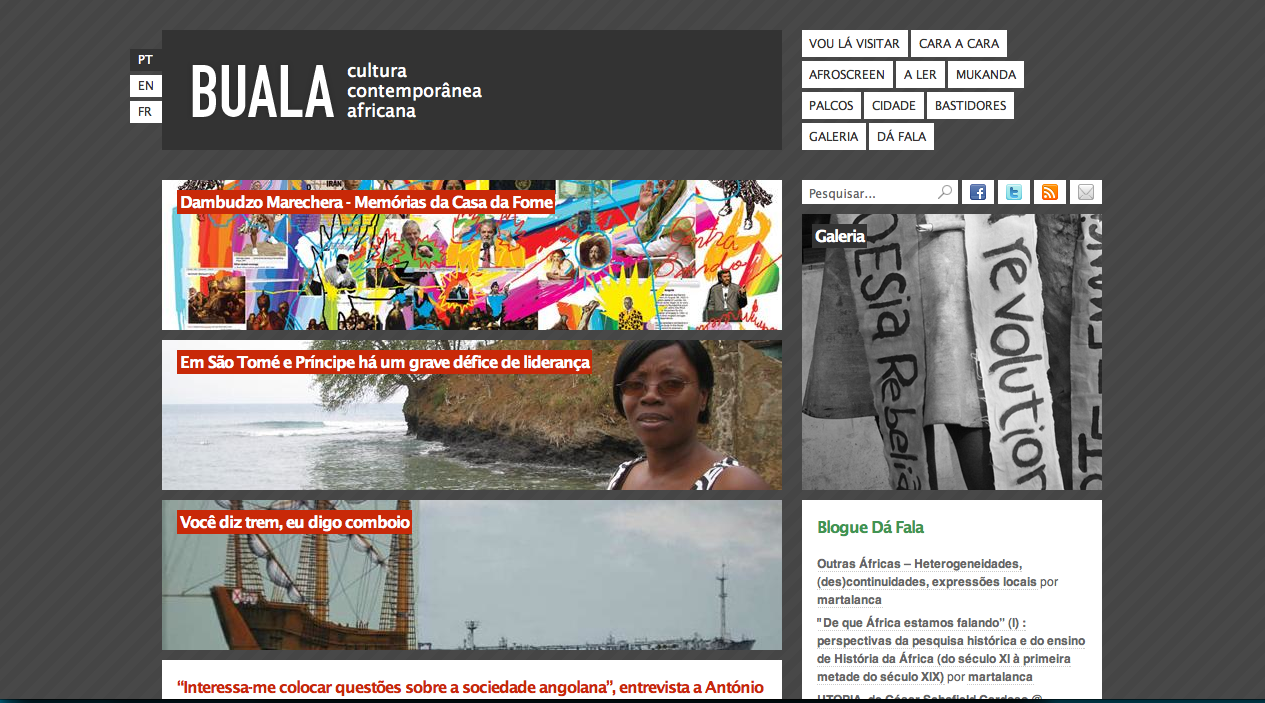La homepage di Buala.org