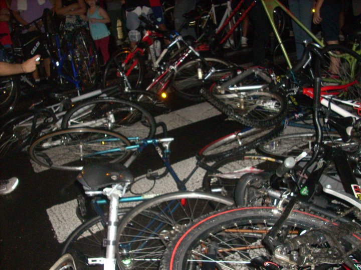 Bikes destroyed and scattered over the floor. Photo by Ivan Valente, used with author's permission