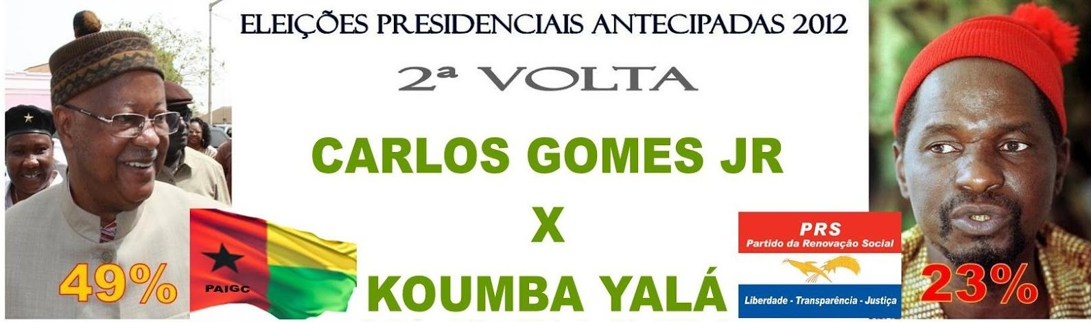 Eleições Presidenciais Antecipadas 2012. Segunda volta Carlos Gomes Jr. vs. Koumba Yalá. Montagem do blog Ditadura do Consenso