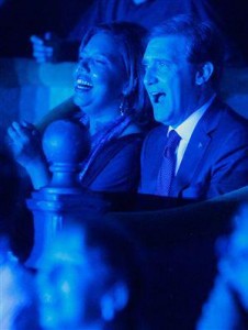 Pedro Passos Coelho and his wife on the night on which the new austerity measures were announced. Image shared on the "Tugaleaks" Facebook page