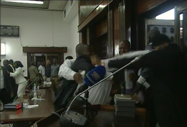 Fight between parliamentarians (click to see the video, skip to 04:50).