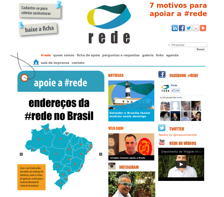 Captura de ecrã do website http://brasilemrede.com.br/