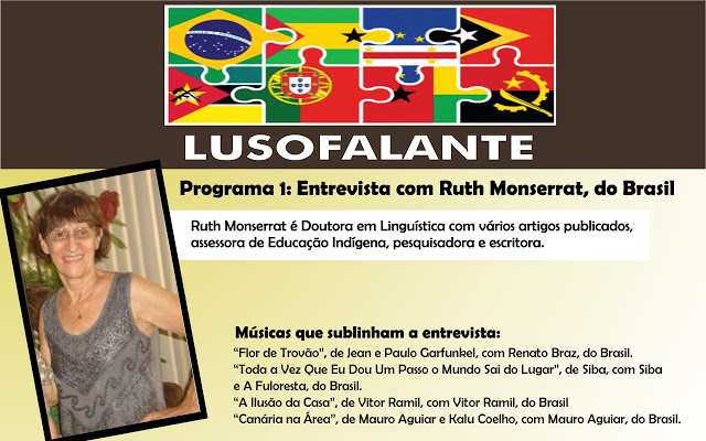 Oiça a entrevista com Ruth Monserrat, do Brasil, no primeiro programa Lusofalante