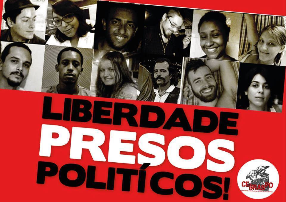 Campanha no Facebook pedia a libertação dos ativistas presos como medida preventiva anti-protestos. Foto: Frente Independente Popular/Facebook