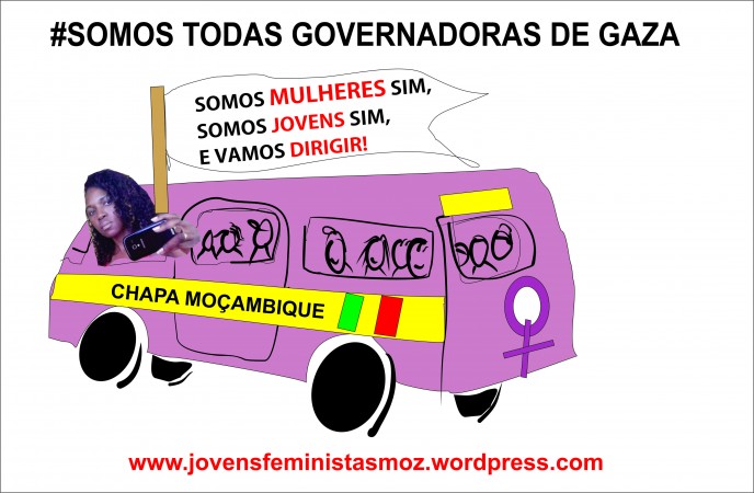 Movimento de Mulheres Feministas de Moçambique em apoio à Governadora de Gaza. Imagem: 