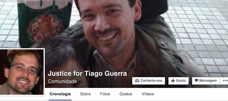 Página do Facebook criada para apoiar Tiago Guerra.